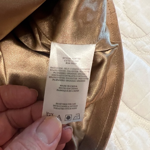 Kut From The Kloth Faux Suede Moto Jacket, Camel, XXL - Picture 11 of 11